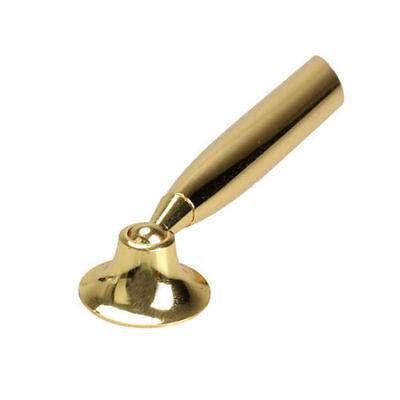 Gold Desktop Pen Pencil Holder Ball Point Swivel Stand Funnel Foundation